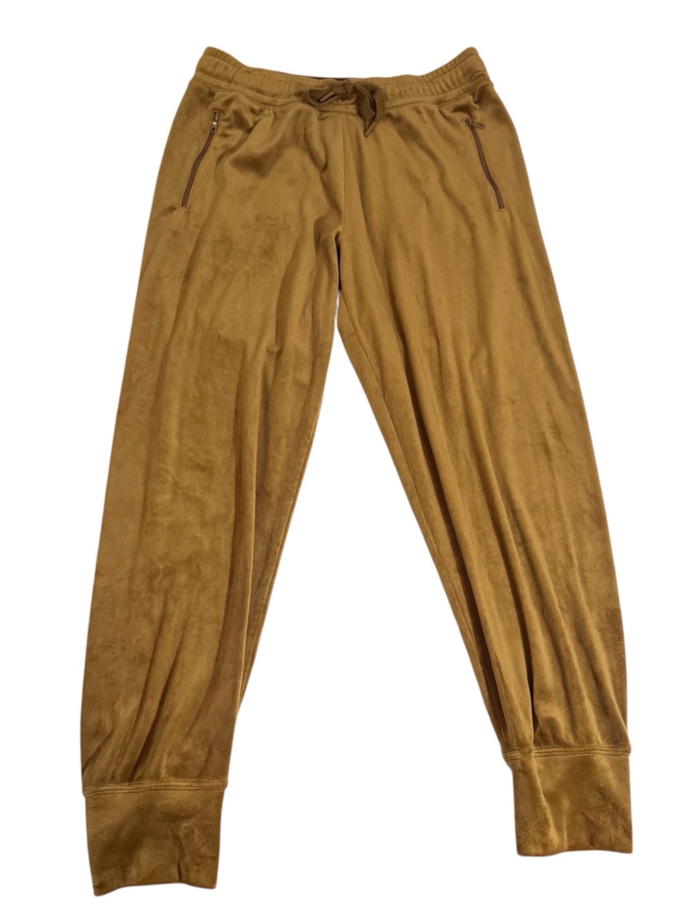 Offline By Aerie Medium Brown Velvet Joggers Pants Drawstring Velour Lounge